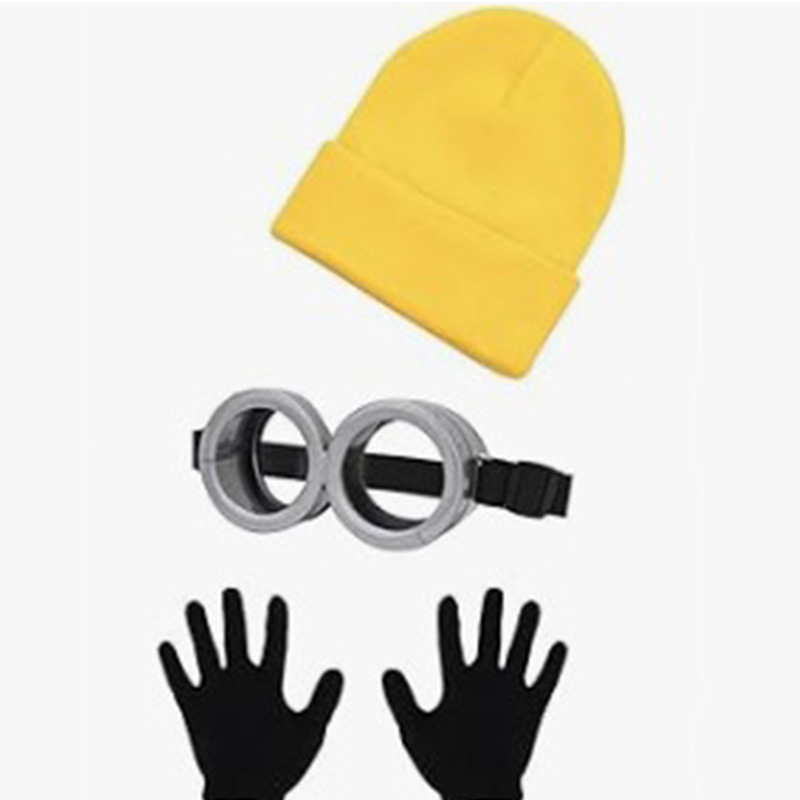 Cosplay Prop Kit - Minions Costume Accessories Set Yellow Knit