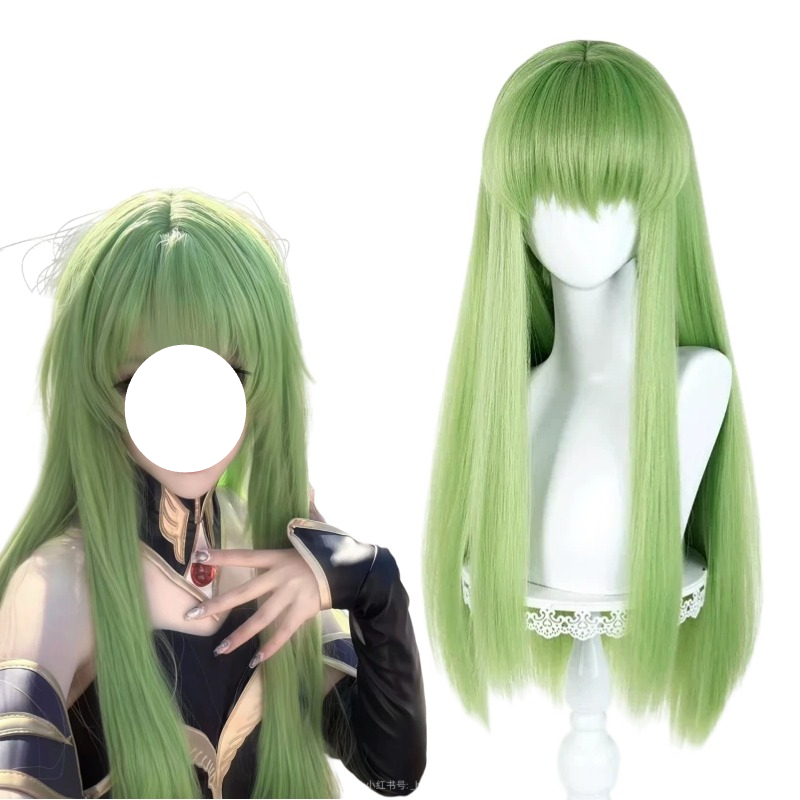 Prop De Cosplay - Anime CC Cosplay Green Wig Long