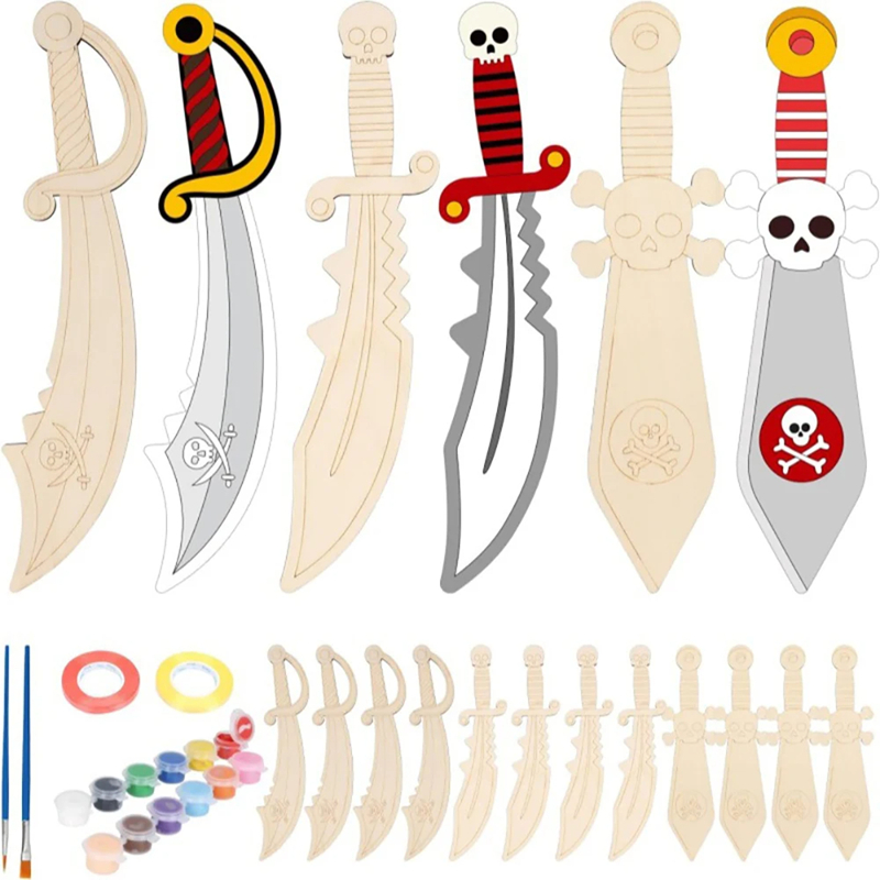 Wooden DIY Drawing Pirate Wood - đánh giá và giá Cosplay Prop Painting