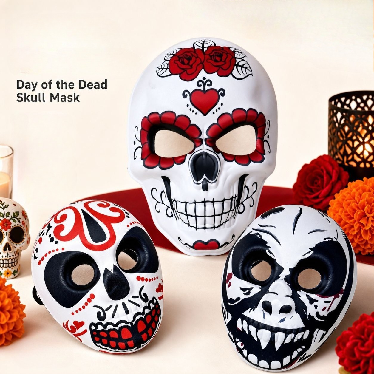 Day of the Dead Mask Colorful  - đánh giá và giá Cosplay Props Eva Foam