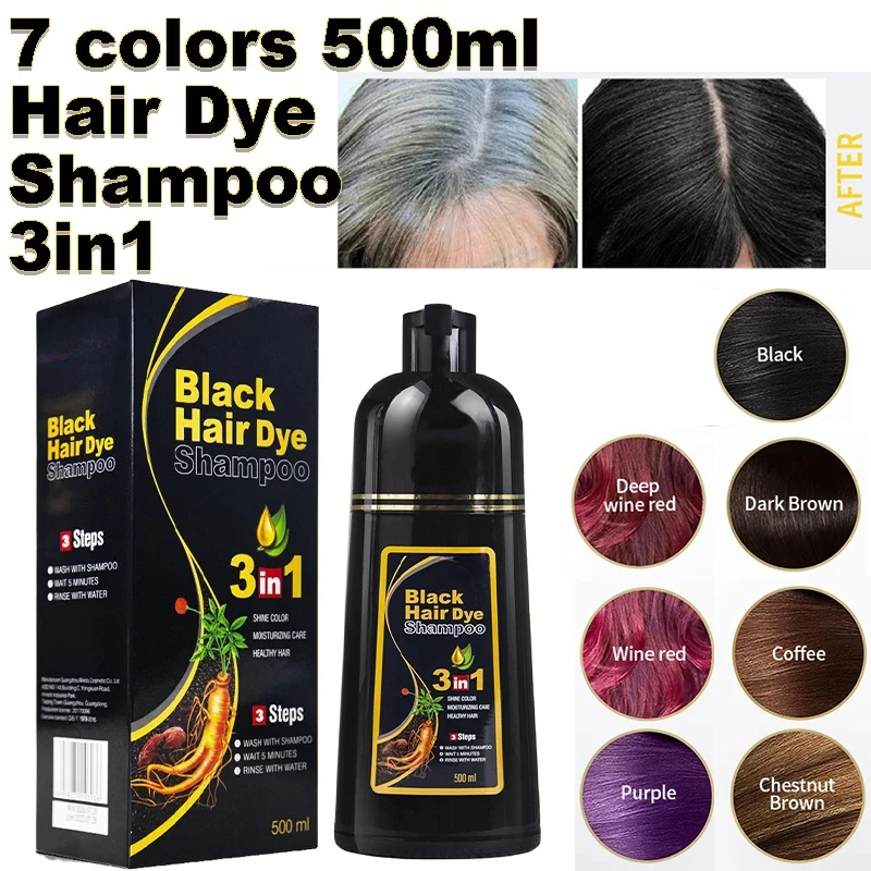 Black Hair Dye Shampoo 3 In 1  - đánh giá và giá Hair Spray Color