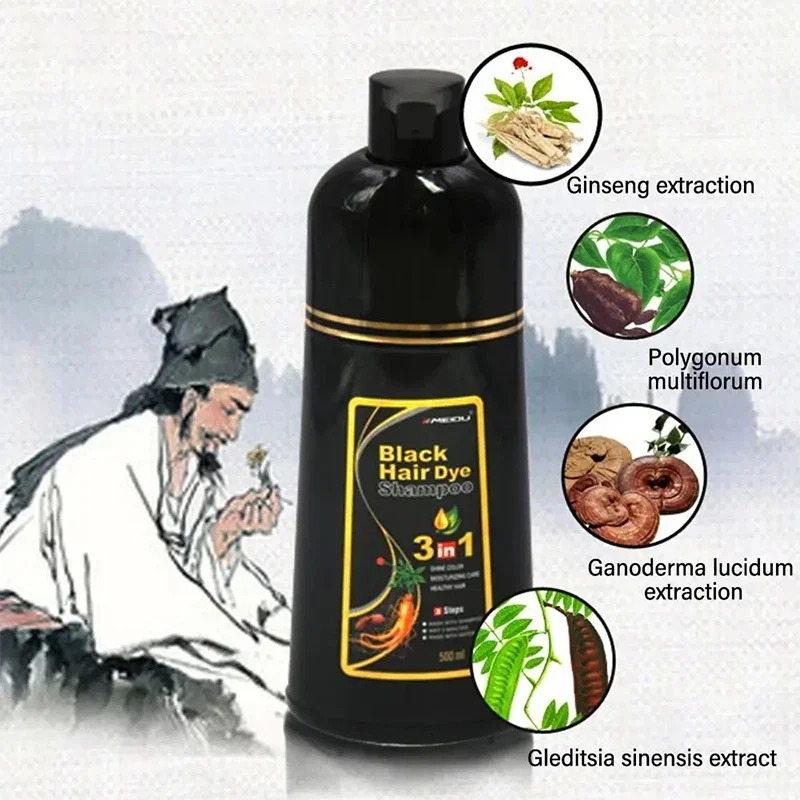 Black Hair Dye Shampoo 3 In 1  - đánh giá và giá Hair Spray Color