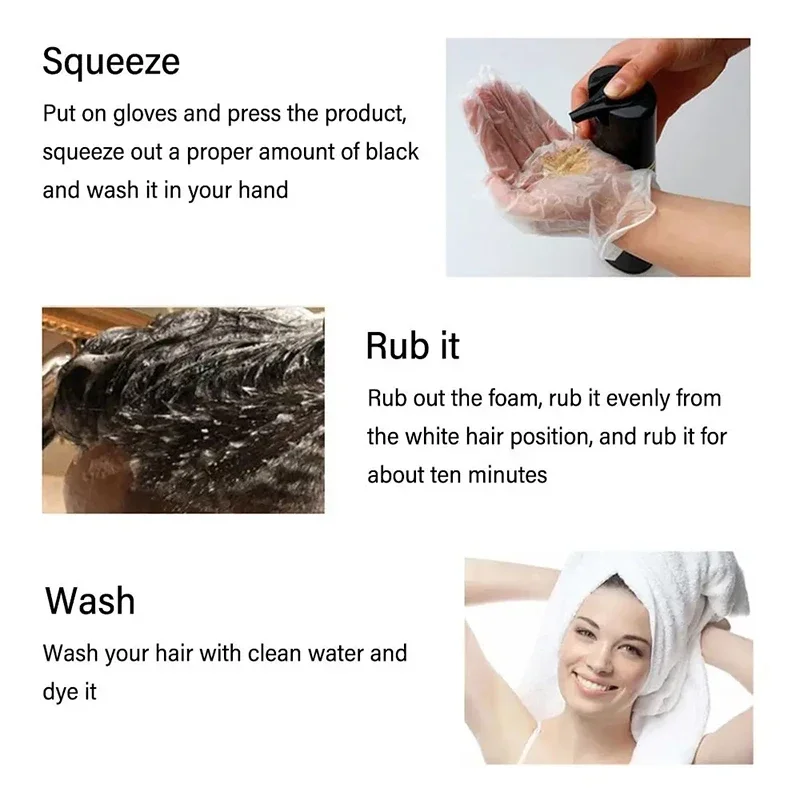 Black Hair Dye Shampoo 3 In 1  - đánh giá và giá Hair Spray Color