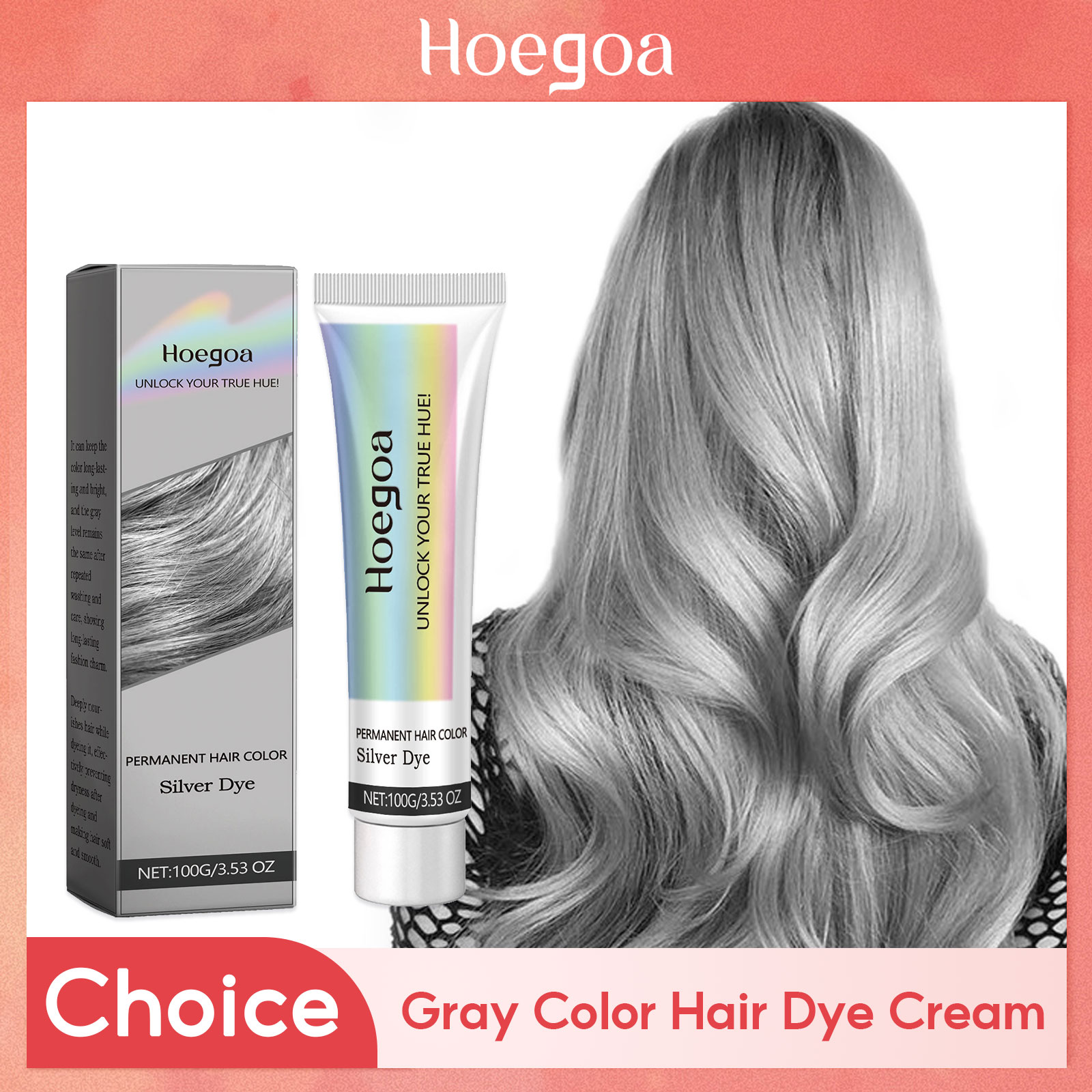 Gray Color Hair Dye Cream Smok - đánh giá và giá Hair Spray Color